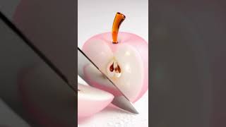 🍎 Glass Apple ASMR Cutting | Crystal Fruit Sounds | ASMR Satisfying Video ✨🔥