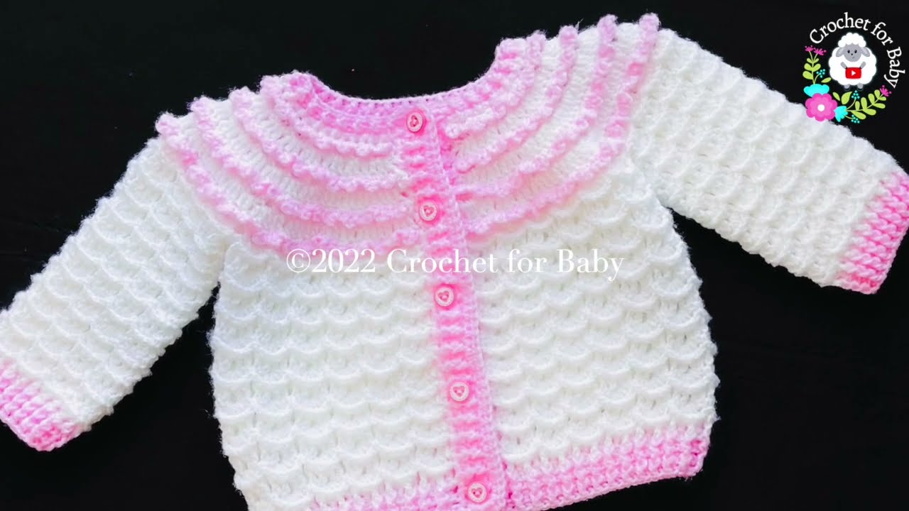 Easy crochet baby cardigan or coat to match crochet baby blanket LEFT ...