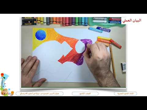 الصف التاسع فنون بصرية تصميم حر رؤية من أسلوب الفنان كاندينسكي