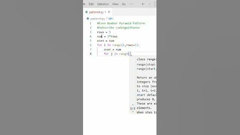#python print even numbers pyramid pattern in python #shorts #youtubeshorts #python #coding