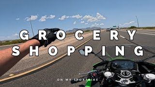 Thrilling Sport Bike Grocery Run