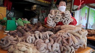 저렴한 가격 돼지부속물 도매집 몰아보기 / Pork intestine, Sundae / korean street food