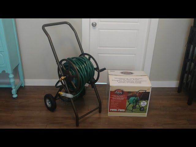 Liberty Garden Decorative Two Wheeled Hose Reel Cart From Costco Unboxing  and Review 