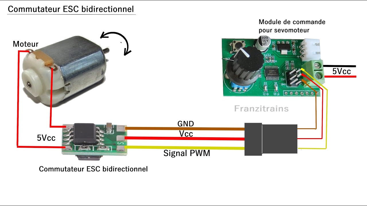 Utilisation du commutateur ESC bidirectionnel avec contrôleur-servo