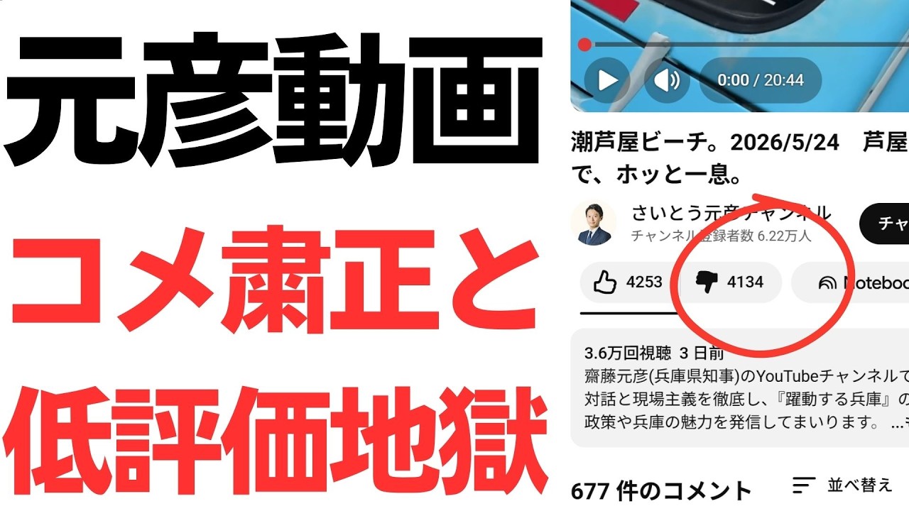 さいとう元彦チャンネルのコメント粛正と評価