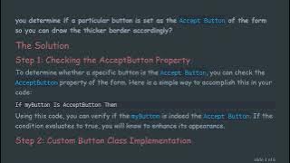 How to Check if a Button is the Default Accept Button in a Form and Draw a Thicker Border