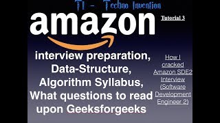 Amazon interview Data Structure and algorithm Syllabus, Questions to read -tutorial 3