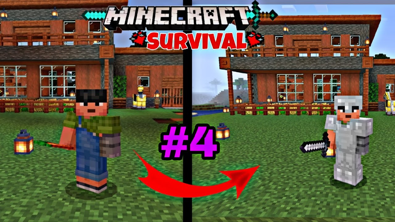 I Upgraded My Armor to IRON in Minecraft! survival series #4 - YouTube