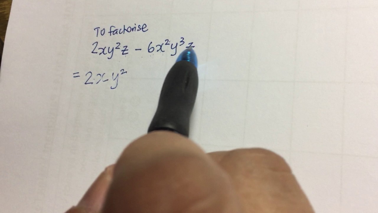 Algebra - Factorisation - Common Factor (Explanation 2) - YouTube