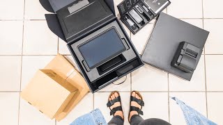 UNBOXING THE SQUARE REGISTER (pos system for small business)