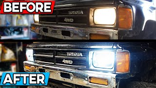 Installing LED Headlights Toyota Pickup and 4Runner  Great Upgrade!