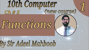 Functions in C | 10th class computer science new book chapter 5