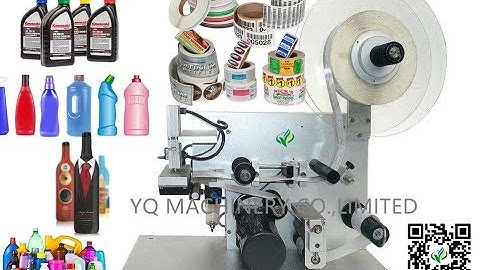 Desktop plane labeling machine demo video semi automatic sticker top side label applicators