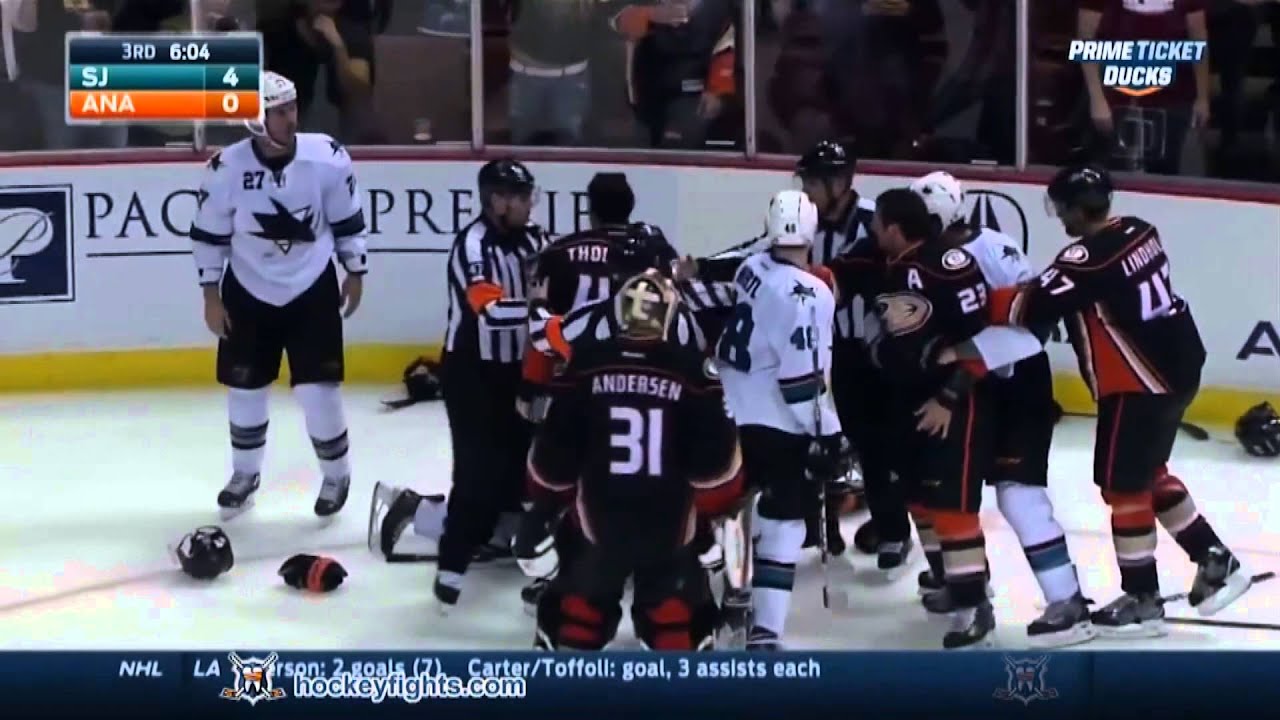 nhl ducks fight