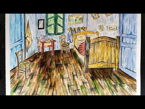 Nasıl çizilir? #16 | Vincent van Gogh, Arles'teki yatak odası tablosu, kuru-suluboya ile çizim