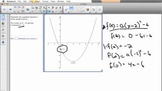 Finding a Quadratic Function With a Particular Vertex and Y-Intercept