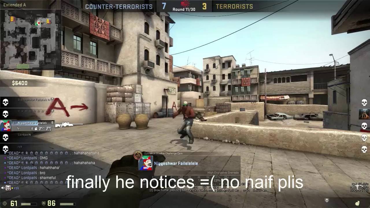 CSGO - The best 0v1 nade kill ever!