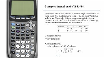 2-Sample t-Interval (TI-83 & TI-84)