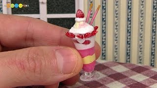 DIY Fake food - Miniature Strawberry Parfait　ミニチュアいちごパフェ作り