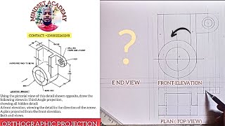 MACHINE DRAWING: LOCATING BRACKET IN FIRST ANGLE ORTHOGRAPHIC VIEW
