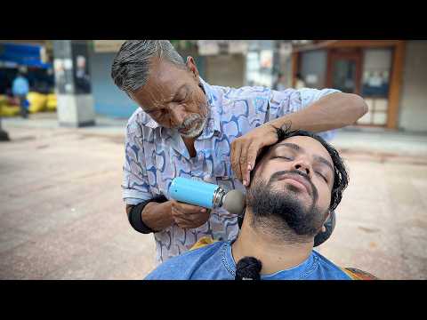 Waris Barber $5 MOST RELAXING Head Massage on The Indian Street | 99.9% You Will Sleep | ASMR Gautam