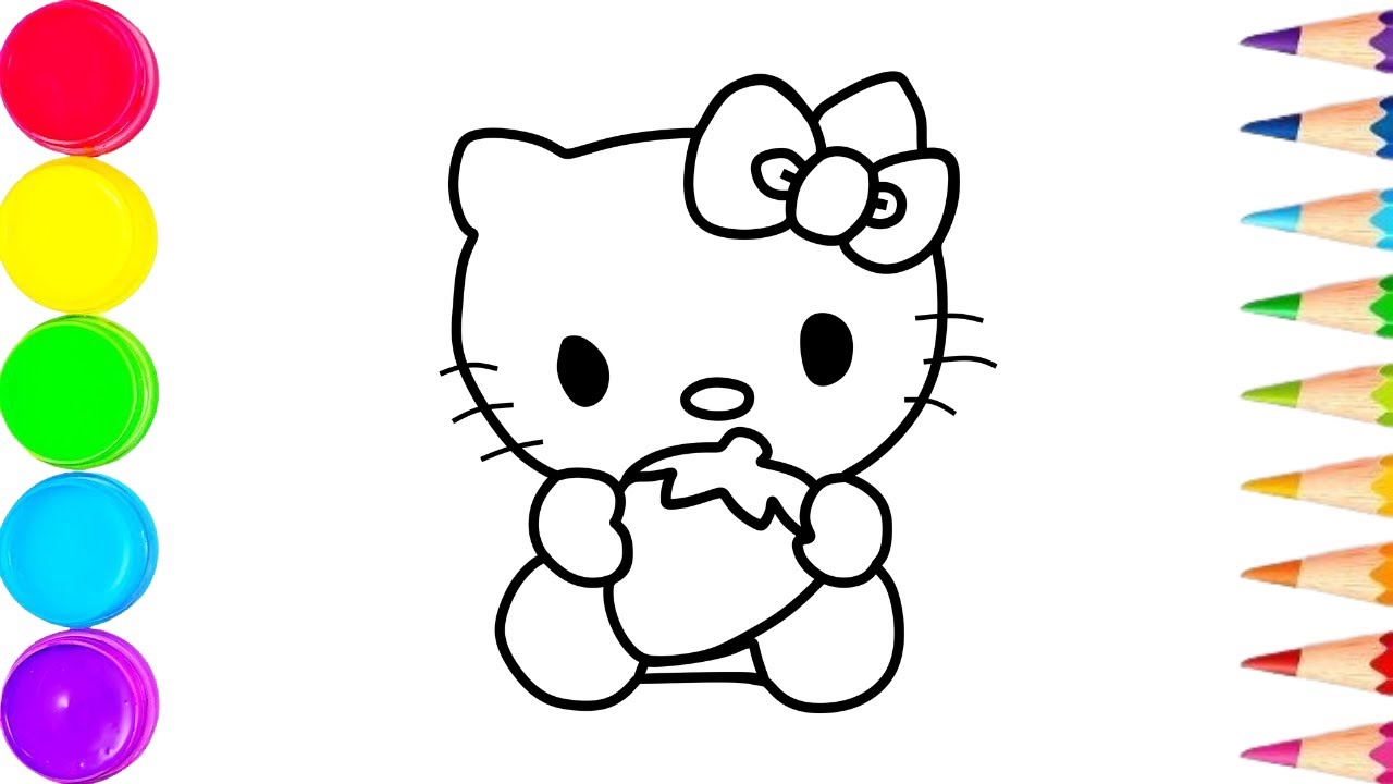 How to Draw and Paint a Very Cute and Lovely Hello Kitty with ...