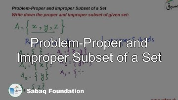 Problem-Proper and Improper Subset of a Set, Math Lecture | Sabaq.pk
