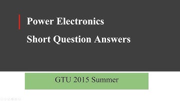Power Electronics ( 2015 Summer ) Question Answer