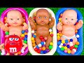Satisfying Video | Mixing Rainbow Gum Balls Candy in Bathtub and Magic Duck Lollipop Cutting ASMR