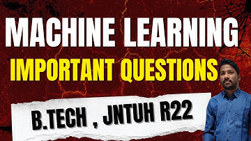 Machine Learning (ML) B.Tech 3rd Year Important Questions JNTUH R22 | R22 How to Pass Strategy | #ML