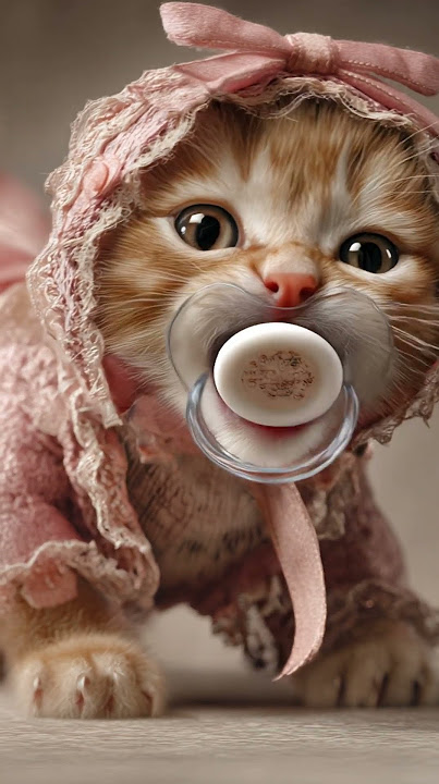 Adorable Baby Kitten Gets a Surprise Pacifier Moment on Camera #catlab