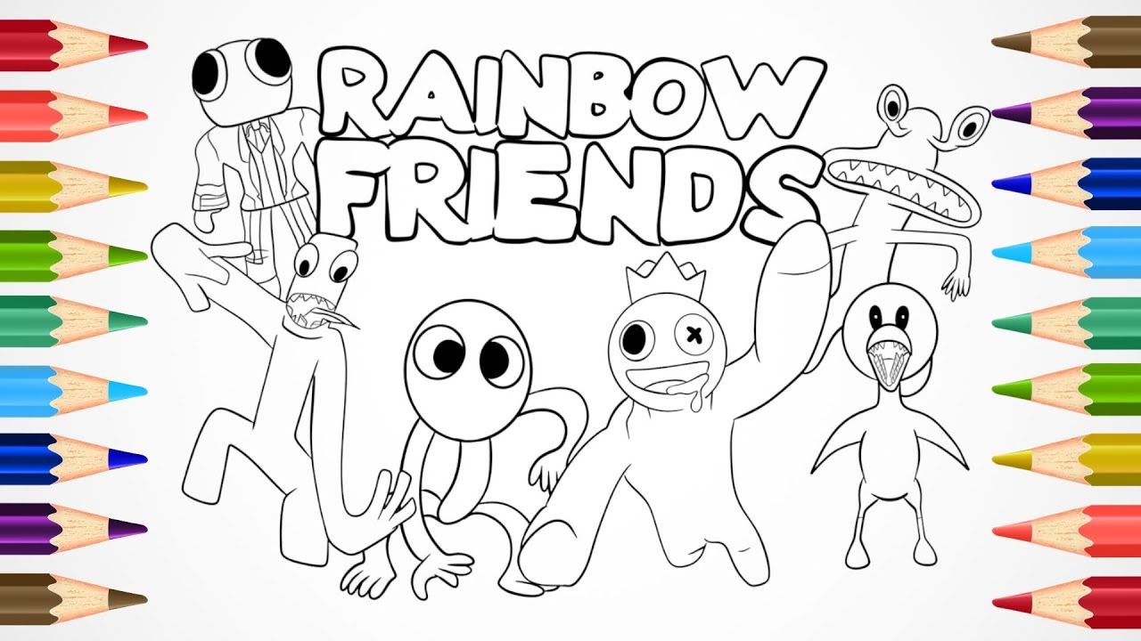 Green Singing Rainbow Friends Roblox Coloring Page for Kids - Free