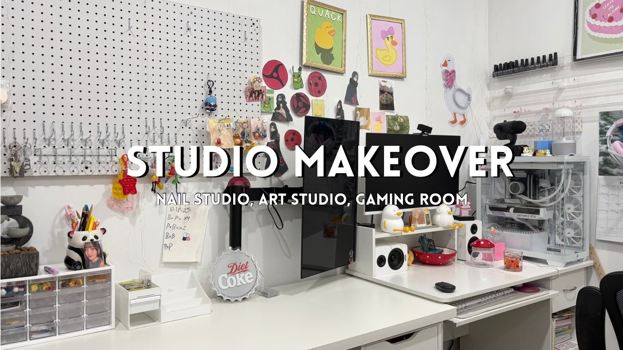 Studio makeover 🎀 | nails,  art, gaming ✨