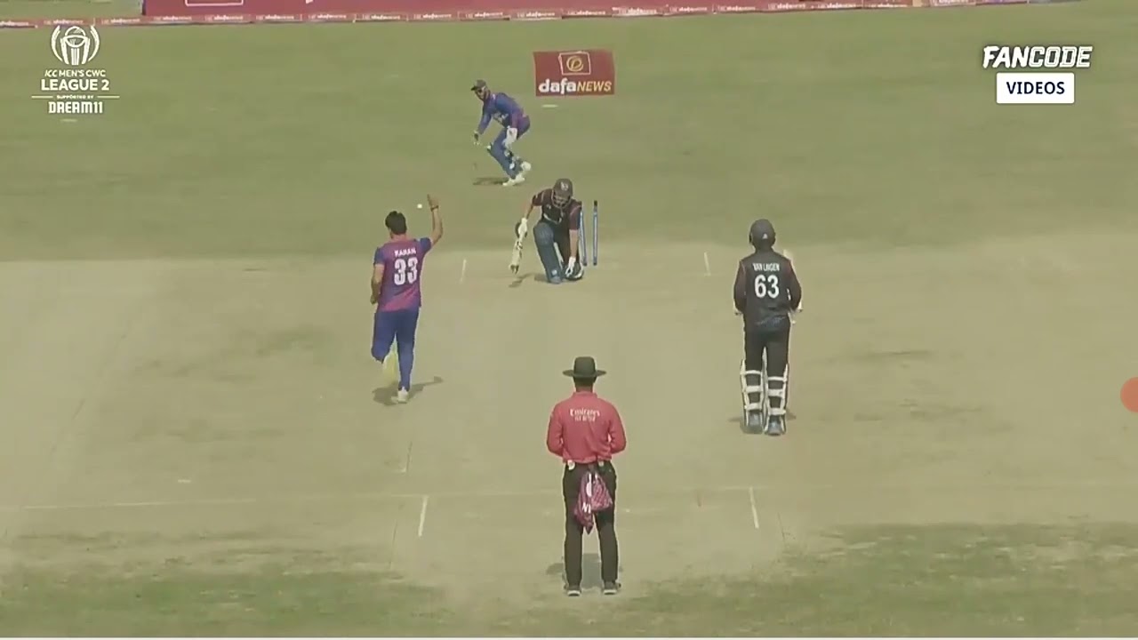 Karan Kc By 5 wickets by Namibia karan kc batting
