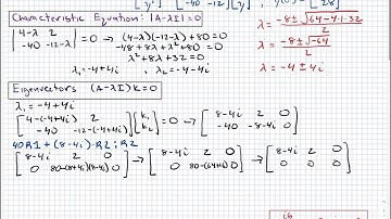 Complex Eigenvalues, System of DE Example