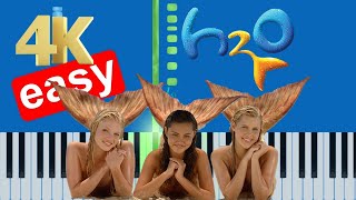 H2O Just Add Water - No Ordinary Girl Theme Song (Slow Easy Medium) Piano Tutorial 4K