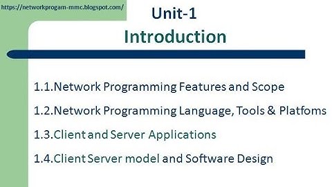 Network programming Using Java BCA 6th sem Unit 1 - TU