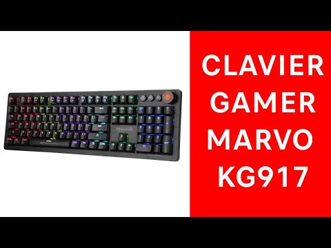 Clavier Gamer MARVO KG916 Mécanique Blue Switch avec Rétro-éclairage RGB