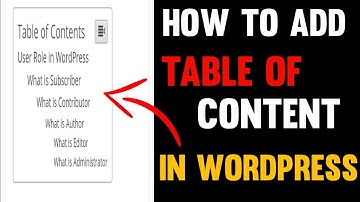 How to Add Table of Contents Wordpress in Posts & Pages