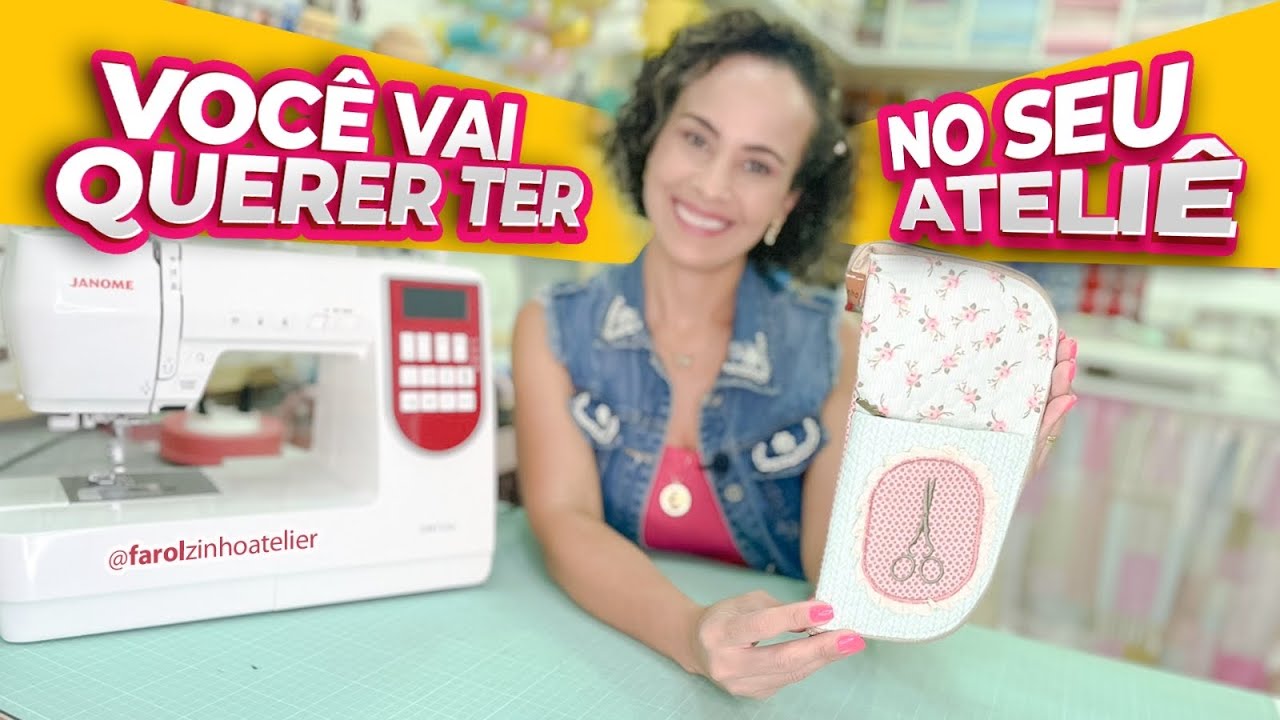 PORTA TESOURAS COM ZÍPER | Com repartições, organize seu ateliê e tenha tudo a mão