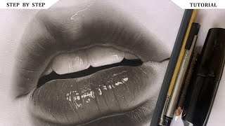 HOW TO DRAW/SHADE A REALISTIC LIPS USING POWDER