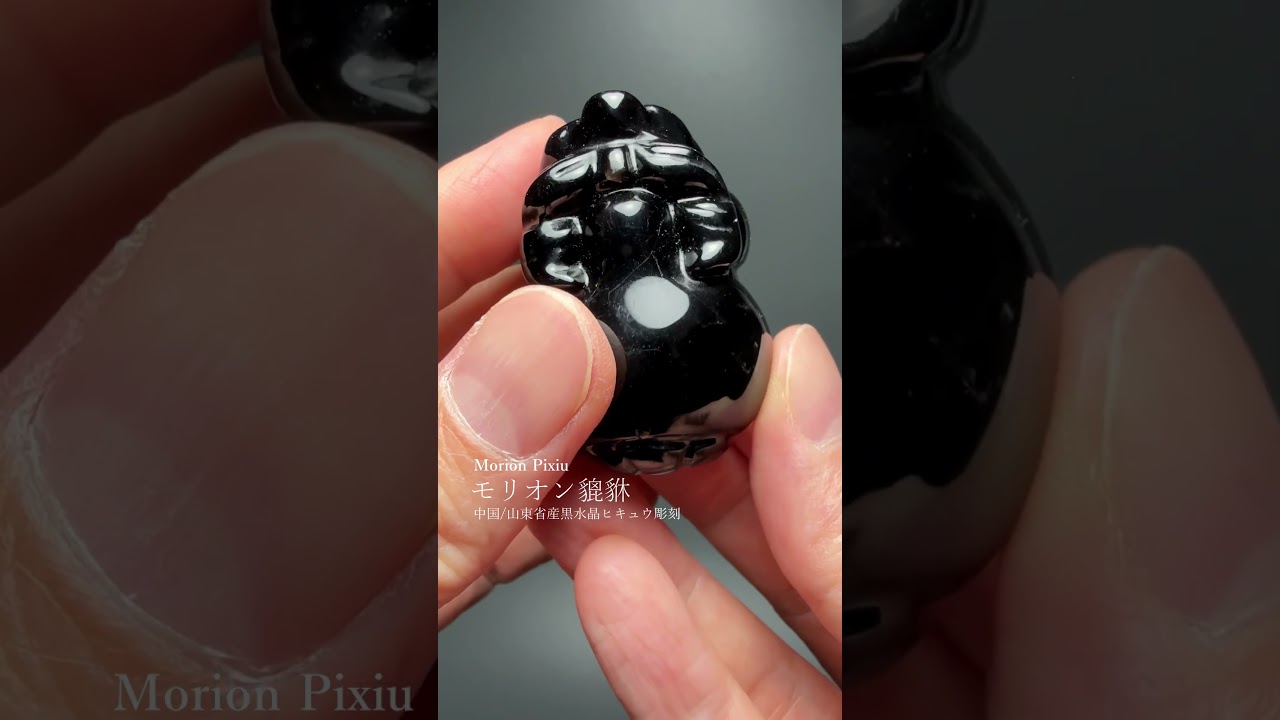中国/山東省産]モリオン彫刻/天然黒水晶（貔貅/ヒキュウ） - 埼玉県