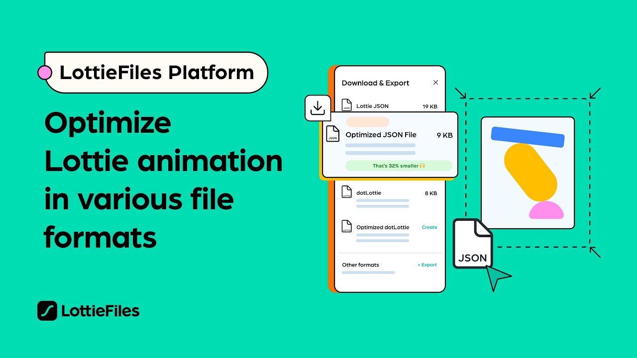 Optimizing animations in various file formats | Optimized JSON, dotLottie and Optimized dotLottie