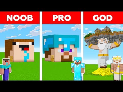minecraft-battle:-noob-vs-pro-vs-god:-head-block-house-in-minecraft-/-animation