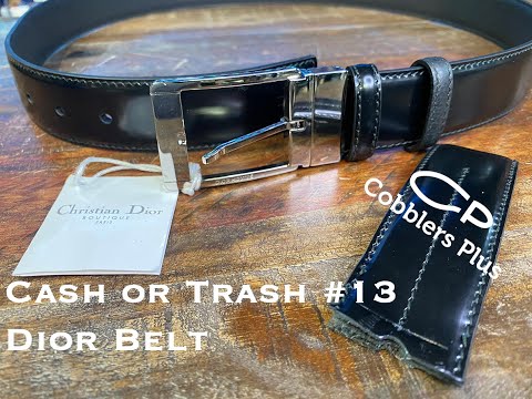 小物 Christian Dior by Galliano leather belt Vtg CHRISTIAN DIOR BY JOHN GALLIANO D LOGO NAVY MONOGRAM