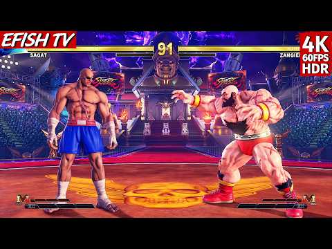 Sagat vs Zangief (Max Difficulty) - Street Fighter V
