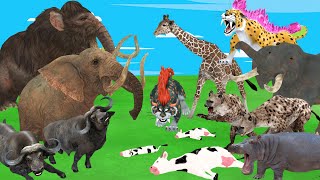 10 Lion Mammoth vs 10 Zombie Cow vs 10 Giant Tiger Attack Lion Cub Save By Woolly Mammoth Elephant