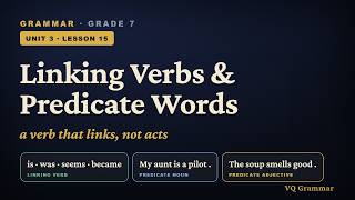Grammar Grade 7 | Unit 3, Lesson 15 — Linking Verbs & Predicate Words