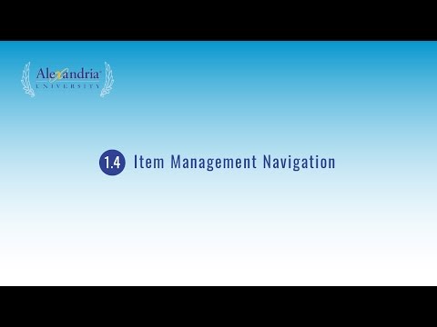 Alex U Bachelors - 1.4 Item Management Navigation