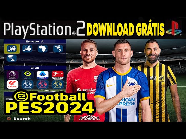 PES 2024 PS2 ISO ATUALIZADO EFOOTBALL DOWNLOAD GRÁTIS 